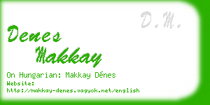 denes makkay business card