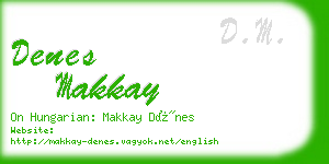 denes makkay business card
